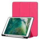 Custer Texture Horizontal Flip Leather Case for iPad Pro 10.5 Inch / iPad Air (2019), with Three-folding Holder & Pen Slot (Rose Red) - 1