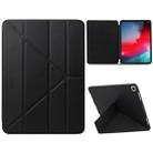 Millet Texture PU+ Silica Gel Full Coverage Leather Case for iPad Air (2019) / iPad Pro 10.5 inch, with Multi-folding Holder(Black) - 1