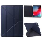 Millet Texture PU+ Silica Gel Full Coverage Leather Case for iPad Air (2019) / iPad Pro 10.5 inch, with Multi-folding Holder(Dark Blue) - 1