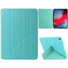 Millet Texture PU+ Silica Gel Full Coverage Leather Case for iPad Air (2019) / iPad Pro 10.5 inch, with Multi-folding Holder(Green) - 1