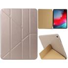 Millet Texture PU+ Silica Gel Full Coverage Leather Case for iPad Air (2019) / iPad Pro 10.5 inch, with Multi-folding Holder(Gold) - 1