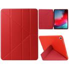 Millet Texture PU+ Silica Gel Full Coverage Leather Case for iPad Air (2019) / iPad Pro 10.5 inch, with Multi-folding Holder(Red) - 1