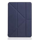 Millet Texture PU+ Silica Gel Full Coverage Leather Case for iPad Mini 4/5, with Multi-folding Holder (Dark Blue) - 1