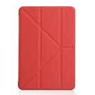 Millet Texture PU+ Silica Gel Full Coverage Leather Case for iPad Mini 2019, with Multi-folding Holder (Red) - 1