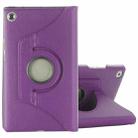 For Huawei MediaPad M5 8.4 inch Litchi Texture PU Leather Case with Rotated Holder & Sleep / Wake-up Function(Purple) - 1