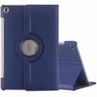 For Huawei MediaPad M5 10.8 inch Litchi Texture PU Leather Case with Rotated Holder & Sleep / Wake-up Function (Dark Blue) - 1
