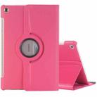 For Huawei MediaPad M5 10.8 inch Litchi Texture PU Leather Case with Rotated Holder & Sleep / Wake-up Function (Magenta) - 1