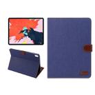 Horizontal Flip Denim Leather Case for iPad Pro 11 inch (2018), with Holder & Sleep / Wake-up Function & Wallet(Dark Blue) - 1