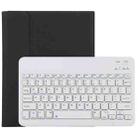 TG11B Detachable Bluetooth White Keyboard + Microfiber Leather Tablet Case for iPad Pro 11 inch (2020), with Pen Slot & Holder (Black) - 1
