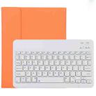 TG11B Detachable Bluetooth White Keyboard + Microfiber Leather Tablet Case for iPad Pro 11 inch (2020), with Pen Slot & Holder (Orange) - 1