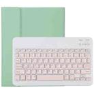 TG11B Detachable Bluetooth Pink Keyboard + Microfiber Leather Tablet Case for iPad Pro 11 inch (2020), with Pen Slot & Holder (Green) - 1