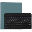 TG11B Detachable Bluetooth Black Keyboard + Microfiber Leather Tablet Case for iPad Pro 11 inch (2020), with Pen Slot & Holder (Dark Green) - 1