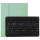 TG11B Detachable Bluetooth Black Keyboard + Microfiber Leather Tablet Case for iPad Pro 11 inch (2020), with Pen Slot & Holder (Green) - 1