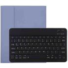 TG11B Detachable Bluetooth Black Keyboard + Microfiber Leather Tablet Case for iPad Pro 11 inch (2020), with Pen Slot & Holder (Purple) - 1