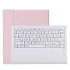 T129 Detachable Bluetooth White Keyboard Microfiber Leather Tablet Case for iPad Pro 12.9 inch (2020), with Holder (Pink) - 1
