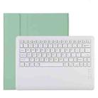 T129 Detachable Bluetooth White Keyboard Microfiber Leather Tablet Case for iPad Pro 12.9 inch (2020), with Holder (Green) - 1