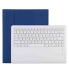 T129 Detachable Bluetooth White Keyboard Microfiber Leather Tablet Case for iPad Pro 12.9 inch (2020), with Holder (Blue) - 1