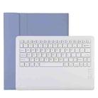 T129 Detachable Bluetooth White Keyboard Microfiber Leather Tablet Case for iPad Pro 12.9 inch (2020), with Holder (Purple) - 1