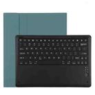 T129 Detachable Bluetooth Black Keyboard Microfiber Leather Tablet Case for iPad Pro 12.9 inch (2020), with Holder (Dark Green) - 1