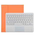 TG11BC Detachable Bluetooth White Keyboard Microfiber Leather Tablet Case for iPad Pro 11 inch (2020), with Touchpad & Pen Slot & Holder (Orange) - 1