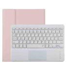 TG11BC Detachable Bluetooth White Keyboard Microfiber Leather Tablet Case for iPad Pro 11 inch (2020), with Touchpad & Pen Slot & Holder (Pink) - 1