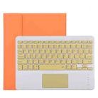 TG11BC Detachable Bluetooth Yellow Keyboard Microfiber Leather Tablet Case for iPad Pro 11 inch (2020), with Touchpad & Pen Slot & Holder (Orange) - 1