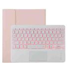 TG11BCS Detachable Bluetooth White Keyboard Microfiber Leather Tablet Case for iPad Pro 11 inch (2020), with Backlight & Touchpad & Pen Slot & Holder (Pink) - 1
