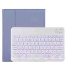TG11BS Detachable Bluetooth White Keyboard Microfiber Leather Tablet Case for iPad Pro 11 inch (2020), with Backlight & Pen Slot & Holder (Purple) - 1