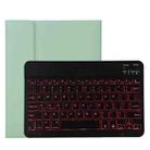 TG11BS Detachable Bluetooth Black Keyboard + Microfiber Leather Tablet Case for iPad Pro 11 inch (2020), with Backlight & Pen Slot & Holder(Green) - 1