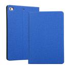 Universal Voltage Craft Cloth TPU Protective Case for iPad Mini 4 / 5, with Holder(Blue) - 1