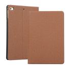 Universal Voltage Craft Cloth TPU Protective Case for iPad Mini 4 / 5, with Holder(Brown) - 1