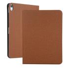 Universal Voltage Craft Cloth TPU Protective Case for iPad Pro 11 inch(2018), with Holder (Brown) - 1
