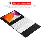 TG-102BCS Detachable Bluetooth White Keyboard + Microfiber Leather Tablet Case for iPad 10.2 inch / iPad Air (2019), with Touch Pad & Backlight & Pen Slot & Holder (Black) - 8