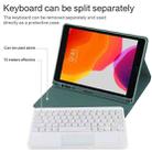 TG-102BCS Detachable Bluetooth White Keyboard + Microfiber Leather Tablet Case for iPad 10.2 inch / iPad Air (2019), with Touch Pad & Backlight & Pen Slot & Holder (Dark Green) - 9