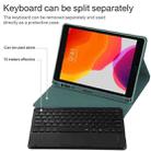 TG-102BCS Detachable Bluetooth Black Keyboard + Microfiber Leather Tablet Case for iPad 10.2 inch / iPad Air (2019), with Touch Pad & Backlight & Pen Slot & Holder (Dark Green) - 9
