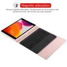 TG-102BCS Detachable Bluetooth Black Keyboard + Microfiber Leather Tablet Case for iPad 10.2 inch / iPad Air (2019), with Touch Pad & Backlight & Pen Slot & Holder (Pink) - 8