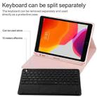 TG-102BCS Detachable Bluetooth Black Keyboard + Microfiber Leather Tablet Case for iPad 10.2 inch / iPad Air (2019), with Touch Pad & Backlight & Pen Slot & Holder (Pink) - 9