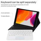 TG-102BC Detachable Bluetooth White Keyboard + Microfiber Leather Tablet Case for iPad 10.2 inch / iPad Air (2019), with Touch Pad & Pen Slot & Holder(Black) - 8