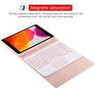 TG-102BC Detachable Bluetooth Pink Keyboard + Microfiber Leather Tablet Case for iPad 10.2 inch / iPad Air (2019), with Touch Pad & Pen Slot & Holder(Pink) - 7