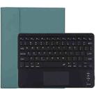 TG-102BC Detachable Bluetooth Black Keyboard + Microfiber Leather Tablet Case for iPad 10.2 inch / iPad Air (2019), with Touch Pad & Pen Slot & Holder(Dark Green) - 1