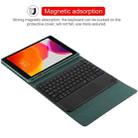 TG-102BC Detachable Bluetooth Black Keyboard + Microfiber Leather Tablet Case for iPad 10.2 inch / iPad Air (2019), with Touch Pad & Pen Slot & Holder(Dark Green) - 7