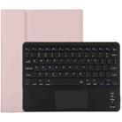 TG-102BC Detachable Bluetooth Black Keyboard + Microfiber Leather Tablet Case for iPad 10.2 inch / iPad Air (2019), with Touch Pad & Pen Slot & Holder(Pink) - 1