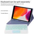 TG-102BC Detachable Bluetooth Green Keyboard + Microfiber Leather Tablet Case for iPad 10.2 inch / iPad Air (2019), with Touch Pad & Pen Slot & Holder (Purple) - 8