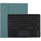 TG97BC Detachable Bluetooth Black Keyboard + Microfiber Leather Tablet Case for iPad 9.7 inch, with Touch Pad & Pen Slot & Holder(Dark Green) - 1