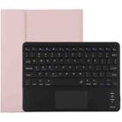 TG97BC Detachable Bluetooth Black Keyboard + Microfiber Leather Tablet Case for iPad 9.7 inch, with Touch Pad & Pen Slot & Holder(Pink) - 1