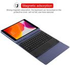 TG109BC Detachable Bluetooth Black Keyboard + Microfiber Leather Tablet Case for iPad Air 2020, with Touch Pad & Pen Slot & Holder (Purple) - 7
