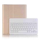 A102B For iPad 10.2 inch 2019 Ultra-thin Detachable Bluetooth Keyboard Leather Tablet Case with Stand & Pen Slot Function (Gold) - 1