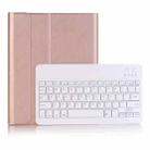 A102B For iPad 10.2 inch 2019 Ultra-thin Detachable Bluetooth Keyboard Leather Tablet Case with Stand & Pen Slot Function (Rose Gold) - 1