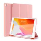 For iPad 10.2 DUX DUCIS Domo Series Horizontal Flip Magnetic PU Leather Case with Three-folding Holder & Pen Slot & Sleep / Wake-up Function (Pink) - 1