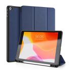 For iPad 10.2 DUX DUCIS Domo Series Horizontal Flip Magnetic PU Leather Case with Three-folding Holder & Pen Slot & Sleep / Wake-up Function (Blue) - 1